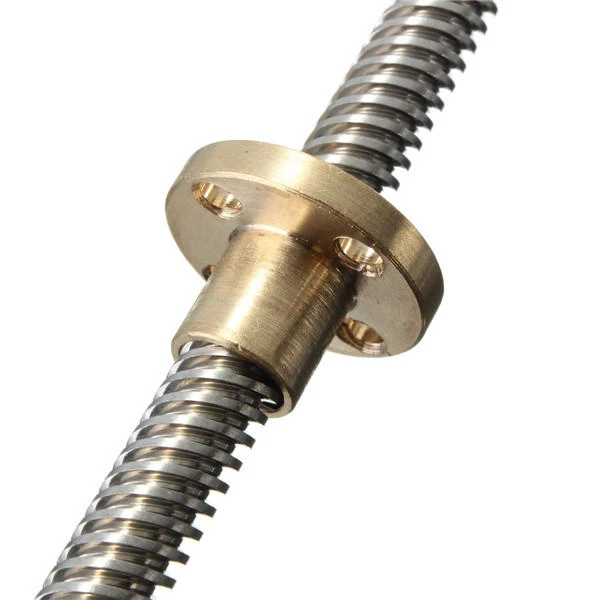 Machifit 400mm T8 Lead Screw | 8mm Thread 2mm Pitch with Copper Nut